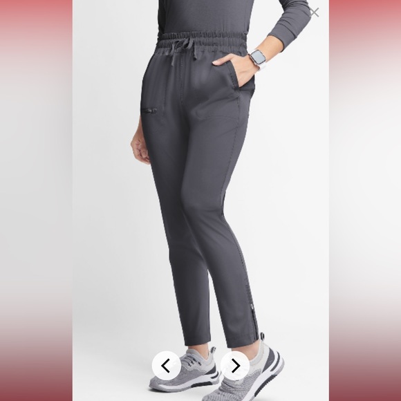 PEWTER WhisperLite ISLA Women's 5-Pocket Tapered Scrub Pants - Picture 1 of 4